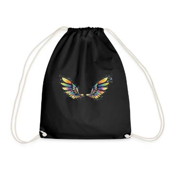 Wing - Drawstring Bag - black - Front