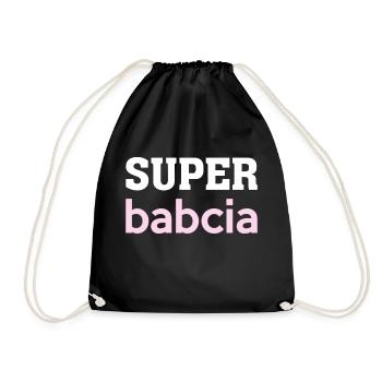 Super Babcia Poland Grandma Polska Polish - Drawstring Bag - black - Front