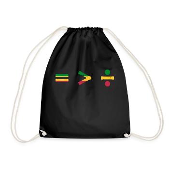 Equality is greater than division - Black history - Drawstring Bag - black - Front