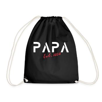 Neuer Papa Papa Est 2024 - Turnbeutel - Schwarz - Vorne