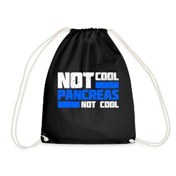 Not Cool Pancreas Not Cool - Type 1 Diabetes Shirt - Drawstring Bag - black - Front