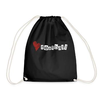 Love football - Drawstring Bag - black - Front