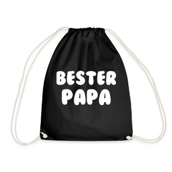 Bester Papa Weiß - Turnbeutel - Schwarz - Vorne