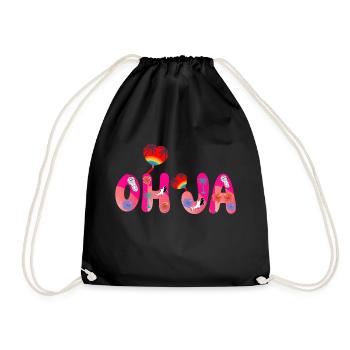 oh ja text adrettes rosa - Sac de sport léger - noir - Devant