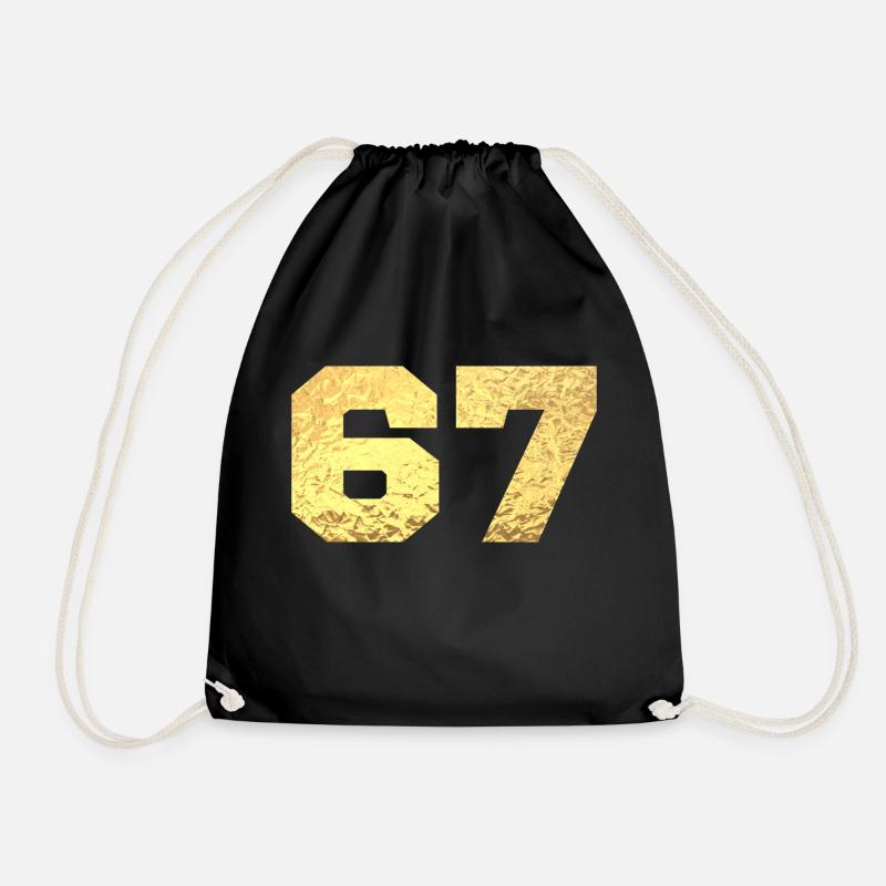 Nummer 67 Gold Glitter - 67. Jahrestag - Turnbeutel - Schwarz