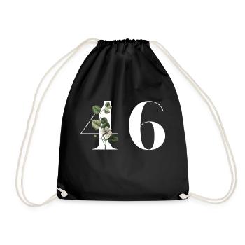 Numéro 46 floral vert - 46e anniversaire floral - Sac de sport léger - noir - Devant