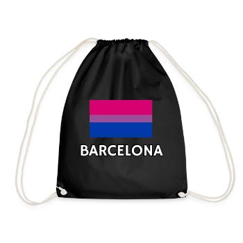 Bi Pride Flag Barcelona - Drawstring Bag - black - Front