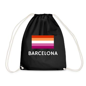 Lesbian Pride Flagge Barcelona - Turnbeutel - Schwarz - Vorne