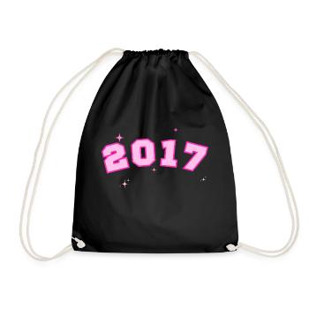 2017 Pink Star - Drawstring Bag - black - Front