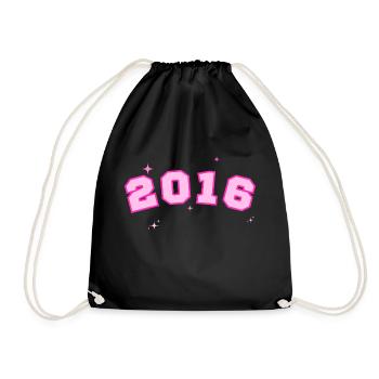 2016 Pink Star - Drawstring Bag - black - Front