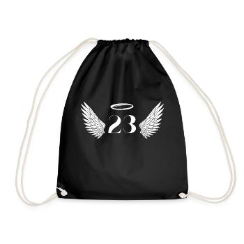 Number 23 Angel - 23rd Birthday Wings - Drawstring Bag - black - Front