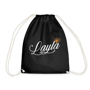 Layla Name für Frauen Kinder Kleinkinder - Layla Custom - Turnbeutel - Schwarz - Vorne