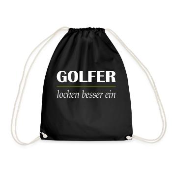 Golfer einlochen Golf - Turnbeutel - Schwarz - Vorne