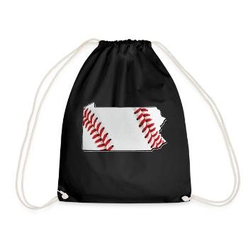 Baseball in der Pennsylvania State Landkarte - Turnbeutel - Schwarz - Vorne