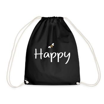 be Happy - Drawstring Bag - black - Front