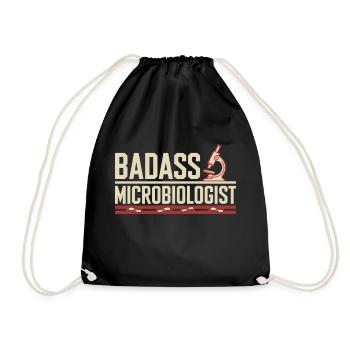 Proud to be a microbiologist - Drawstring Bag - black - Front