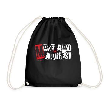 MOVE and MANIFEST Premium Design-Hoodie-T-Shirt - Turnbeutel - Schwarz - Vorne