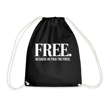Libre parce qu’il a payé le prix chrétien - Sac de sport léger - noir - Devant