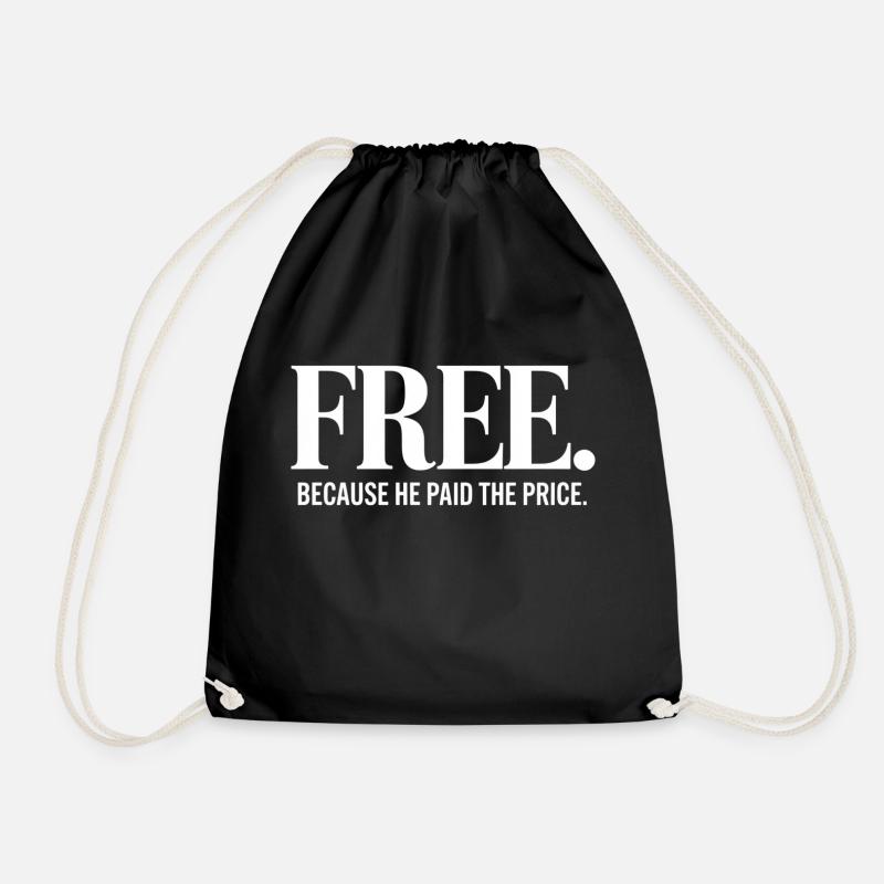 Frei Weil Er Den Preis Bezahlte Christlich - Turnbeutel - Schwarz