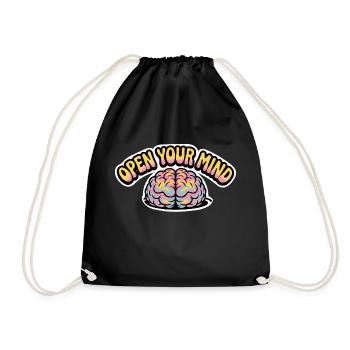 OPEN YOUR MIND - Drawstring Bag - black - Front