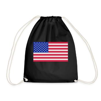 usa flag - Drawstring Bag - black - Front