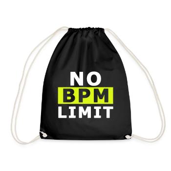 NO BPM Limit Rave Techno Party Berlin EDM Electro - Turnbeutel - Schwarz - Vorne