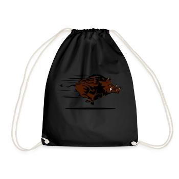 wildschwein - Turnbeutel - Schwarz - Vorne