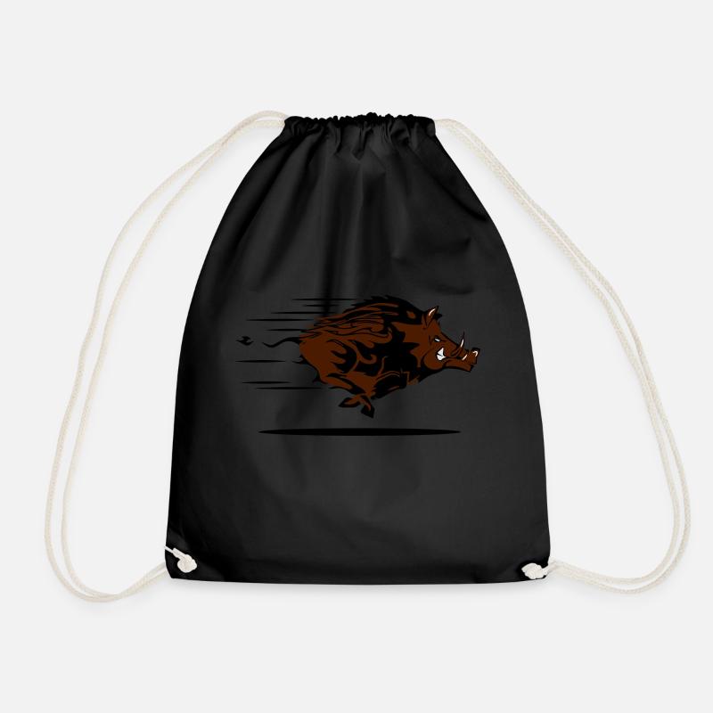 wildschwein - Turnbeutel - Schwarz