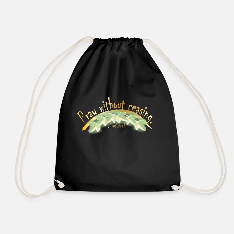 Pray without ceasing - Drawstring Bag - black