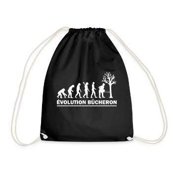 Évolution bûcheron - humour homme - Sac de sport léger - noir - Devant