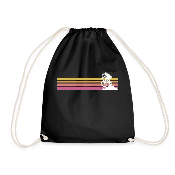Mountain bike retro vintage bike mountain bike - Drawstring Bag - black - Front