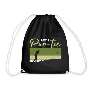 Let's Par-tee Golf Pun - Drawstring Bag - black - Front
