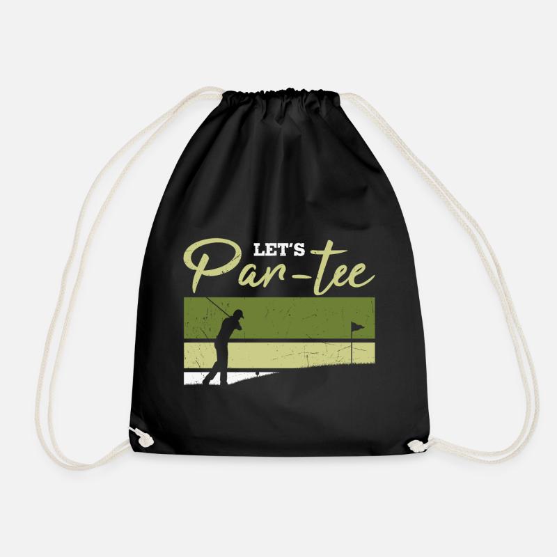 Let's Par-tee Golf Pun - Turnbeutel - Schwarz