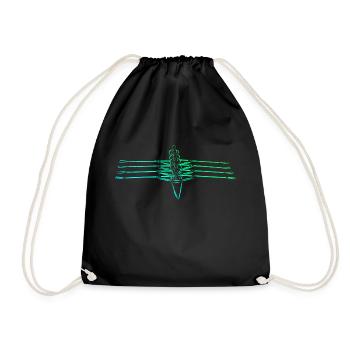 Rudern Ruderer Ruderboot Geschenk - Turnbeutel - Schwarz - Vorne