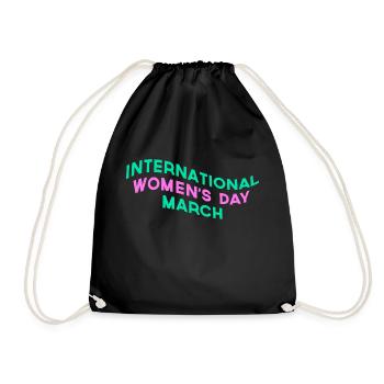 Marsch zum Internationalen Frauentag - Turnbeutel - Schwarz - Vorne