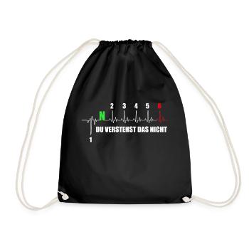 Motorcycle Heartbeat Du Verstehst Das Nicht - Turnbeutel - Schwarz - Vorne