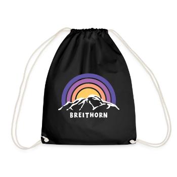 Breithorn 4164 Valais Zermatt Mountain hiking Switzerland - Drawstring Bag - black - Front