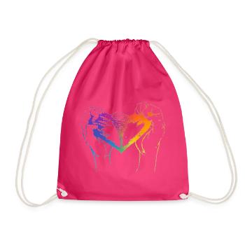 Cœur déchiré aux couleurs de l’arc-en-ciel pour la fierté - Sac de sport léger - fuchsia - Devant