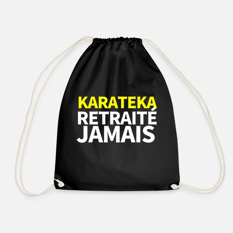 Retired Karateka - karate gift idea - Drawstring Bag - black