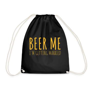 Beer Me Getting Married - Drawstring Bag - black - Front