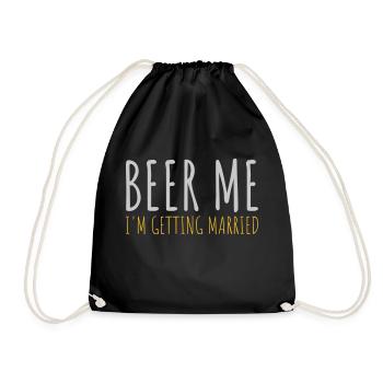 Beer Me Getting Married - Drawstring Bag - black - Front