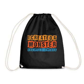 J’ai créé un monstre et elle m’appelle papa 4 - Sac de sport léger - noir - Devant