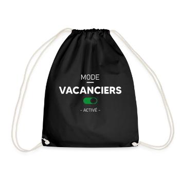 mode vacances activé - Cadeau vacance - Sac de sport léger - noir - Devant