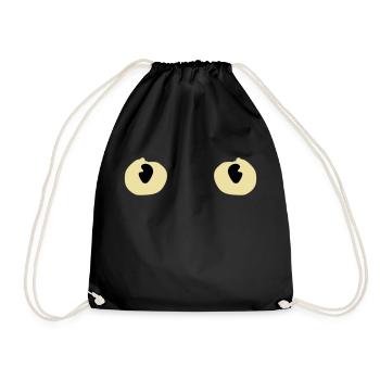 Cat Cat Eyes Eyes Pet Cats Kitten - Drawstring Bag - black - Front