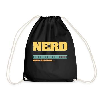 Ladebalken Nerd Nerdy wird geladen - Turnbeutel - Schwarz - Vorne