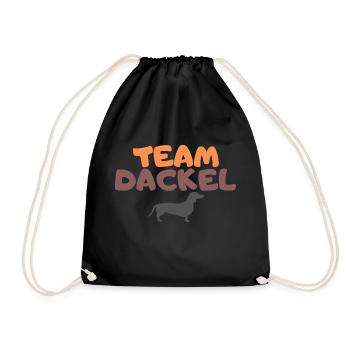 Team Dackel Hundefreund Hundeliebhaber - Turnbeutel - Schwarz - Vorne