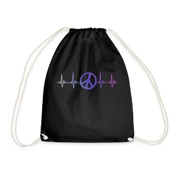 Peace Pulse Heartbeat Freedom ECG Coloré - Sac de sport léger - noir - Devant