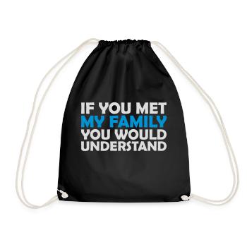 you would understand quote - Drawstring Bag - black - Front