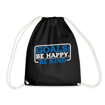 Goals Be Happy, Be Child 10 - Drawstring Bag - black - Front
