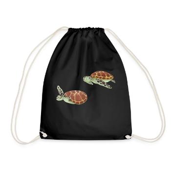 Turtles ahoy! - Drawstring Bag - black - Front